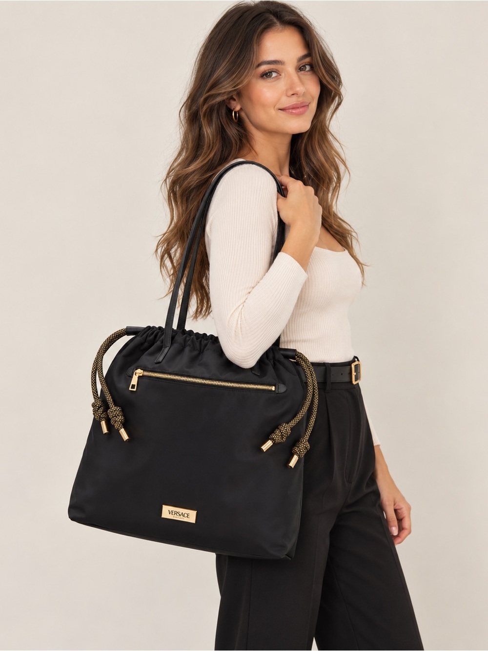Versace Drawstring Tote Bag
